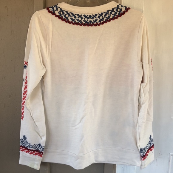 Lucky Lotus Embroidered Top Sweatshirt Womens Size L - Picture 8 of 10